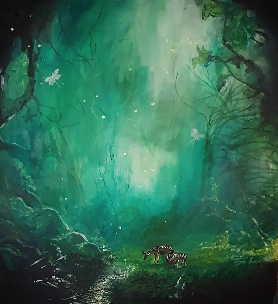 'Gaurdians of the Glade', Original Acrylic Painting on Large Canvas