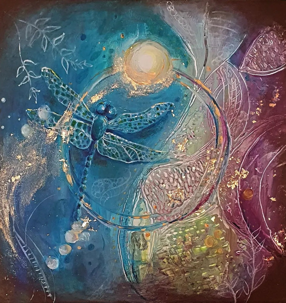 'Solar Ascent', Original Acrylic Painting on Medium Canvas