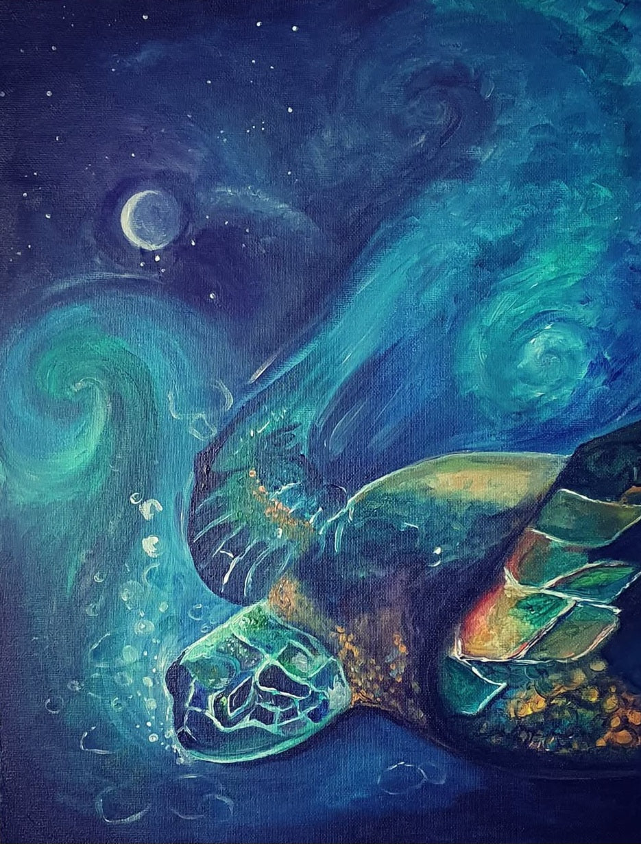 'Where Worlds Meet', Original Acrylic Painting on Medium Canvas