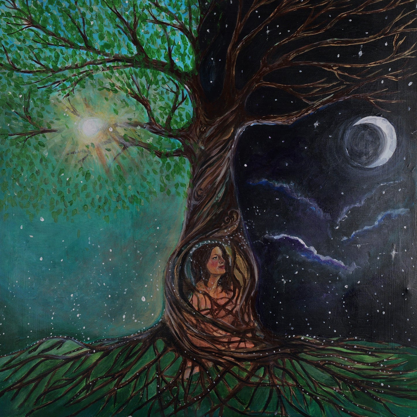 'As within, So Without', Original Acrylic painting on medium canvas