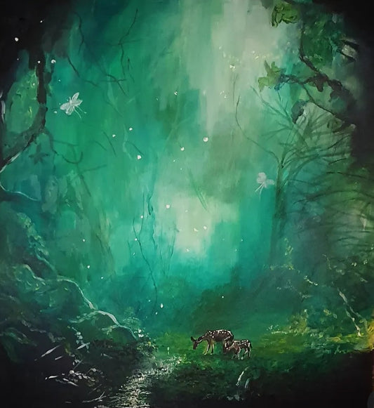 'Gaurdians of the Glade', Original Acrylic Painting on Large Canvas