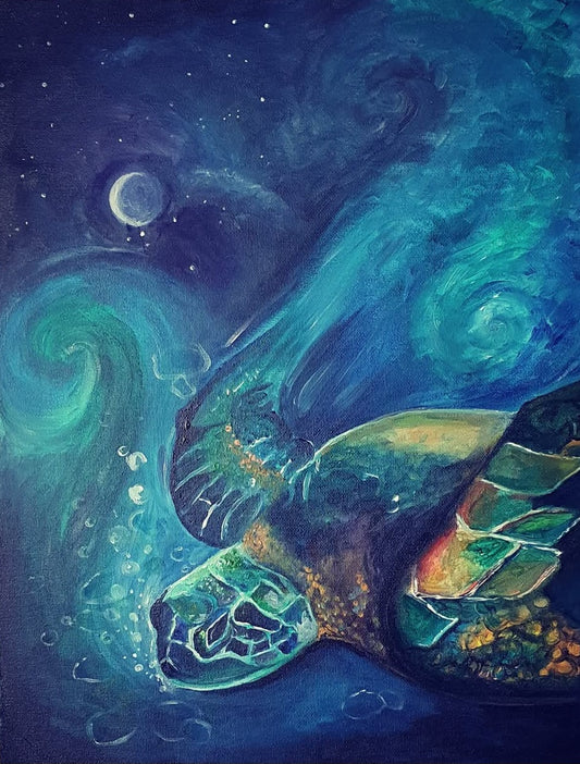 'Where Worlds Meet', Original Acrylic Painting on Medium Canvas