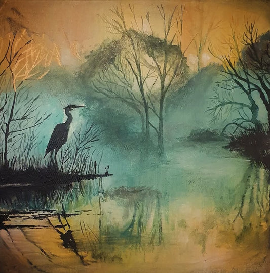 'Silent Watcher', Original Acrylic Painting on Medium Canvas